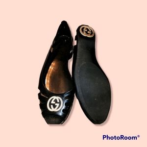 Authentic Gucci Black Rubber Interlocking G Marola Jelly Flat Sandals